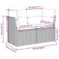 Preview: Gartensofa mit Kissen 2-Sitzer Hellgrau Poly Rattan