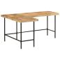 Preview: Schreibtisch 165x110x77 cm Massivholz Mango und Eisen
