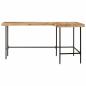 Preview: Schreibtisch 165x110x77 cm Massivholz Mango und Eisen