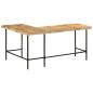 Preview: Schreibtisch 165x110x77 cm Massivholz Mango und Eisen