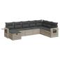 Preview: 8-tlg. Garten-Sofagarnitur mit Kissen Hellgrau Poly Rattan