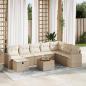 Preview: ARDEBO.de - 9-tlg. Garten-Sofagarnitur mit Kissen Beige Poly Rattan