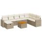 Preview: 9-tlg. Garten-Sofagarnitur mit Kissen Beige Poly Rattan