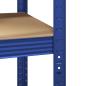 Preview: Eckregal mit 5 Böden Blau Stahl & Holzwerkstoff