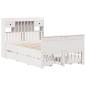 Preview: Massivholzbett mit Regal ohne Matratze Weiß 135x190 cm Kiefer