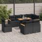 Preview: ARDEBO.de - 9-tlg. Garten-Sofagarnitur mit Kissen Schwarz Poly Rattan