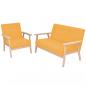 Preview: ARDEBO.de - Sofa-Set 2-tlg. Stoff Gelb