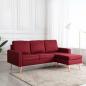Preview: ARDEBO.de - 3-Sitzer-Sofa mit Hocker Weinrot Stoff