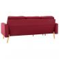 Preview: 3-Sitzer-Sofa mit Hocker Weinrot Stoff