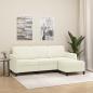 Preview: ARDEBO.de - 3-Sitzer-Sofa mit Hocker Creme 180 cm Samt