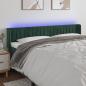 Preview: ARDEBO.de - LED Kopfteil Dunkelgrün 163x16x78/88 cm Samt