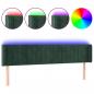 Preview: LED Kopfteil Dunkelgrün 163x16x78/88 cm Samt