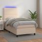 Preview: ARDEBO.de - Boxspringbett mit Matratze & LED Cappuccino-Braun 90x190cm