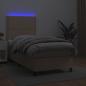 Preview: Boxspringbett mit Matratze & LED Cappuccino-Braun 90x190cm