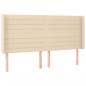 Preview: Boxspringbett mit Matratze & LED Creme 200x200 cm Stoff