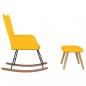 Preview: Schaukelsessel mit Hocker Senfgelb Stoff