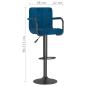Preview: Barhocker 2 Stk. Blau Samt