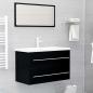 Preview: Waschbeckenunterschrank Schwarz 80x38,5x48 cm Holzwerkstoff