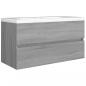 Preview: Waschbeckenunterschrank Grau Sonoma 90x38,5x45 cm Holzwerkstoff