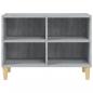 Preview: TV-Schrank mit Massivholz-Beinen Grau Sonoma 69,5x30x50 cm