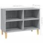 Preview: TV-Schrank mit Massivholz-Beinen Grau Sonoma 69,5x30x50 cm