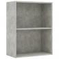 Preview: Bücherregal 2 Fächer Betongrau 60x30x76,5 cm Holzwerkstoff