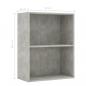 Preview: Bücherregal 2 Fächer Betongrau 60x30x76,5 cm Holzwerkstoff