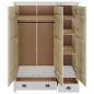 Preview: Kleiderschrank mit 3 Türen Hill Weiß 127x50x170 cm Kiefernholz