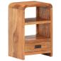 Preview: Nachttisch 40x30x60 cm Massivholz mit Honigfarbenem Finish