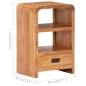 Preview: Nachttisch 40x30x60 cm Massivholz mit Honigfarbenem Finish