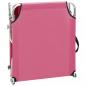 Preview: Klappliege mit Sonnendach Rosa Aluminium