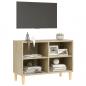 Preview: TV-Schrank mit Massivholz-Beinen Sonoma-Eiche 69,5x30x50 cm