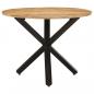 Preview: Esstisch Rund 100x100x75 cm Raues Mangoholz