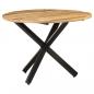 Preview: Esstisch Rund 100x100x75 cm Raues Mangoholz