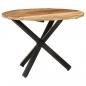 Preview: Esstisch Rund 100x100x75 cm Raues Mangoholz
