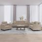 Preview: ARDEBO.de - 3-tlg. Sofagarnitur mit Kissen Taupe Mikrofasergewebe