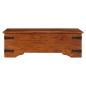 Preview: Couchtisch Massivholz mit Honigfarbenem Finish 110x55x35 cm