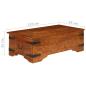 Preview: Couchtisch Massivholz mit Honigfarbenem Finish 110x55x35 cm