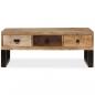 Preview: Couchtisch mit 3 Schubladen Massivholz Mango 90x50x35 cm