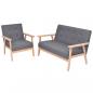 Preview: ARDEBO.de - Sofa-Set 2-tlg. Stoff Dunkelgrau