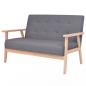 Preview: Sofa-Set 2-tlg. Stoff Dunkelgrau