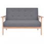 Preview: Sofa-Set 2-tlg. Stoff Dunkelgrau
