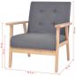 Preview: Sofa-Set 2-tlg. Stoff Dunkelgrau