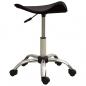 Preview: Friseur Rollhocker Braun Kunstleder