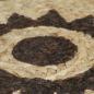 Preview: Teppich Handgefertigt Jute mit Dunkelbraunem Aufdruck 150 cm