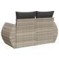 Preview: Gartensofa mit Kissen 2-Sitzer Hellgrau Poly Rattan