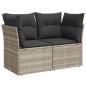 Preview: Gartensofa mit Kissen 2-Sitzer Hellgrau Poly Rattan