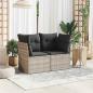 Preview: Gartensofa mit Kissen 2-Sitzer Hellgrau Poly Rattan