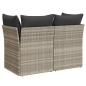 Preview: Gartensofa mit Kissen 2-Sitzer Hellgrau Poly Rattan