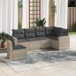 Preview: ARDEBO.de - 6-tlg. Garten-Sofagarnitur mit Kissen Hellgrau Poly Rattan